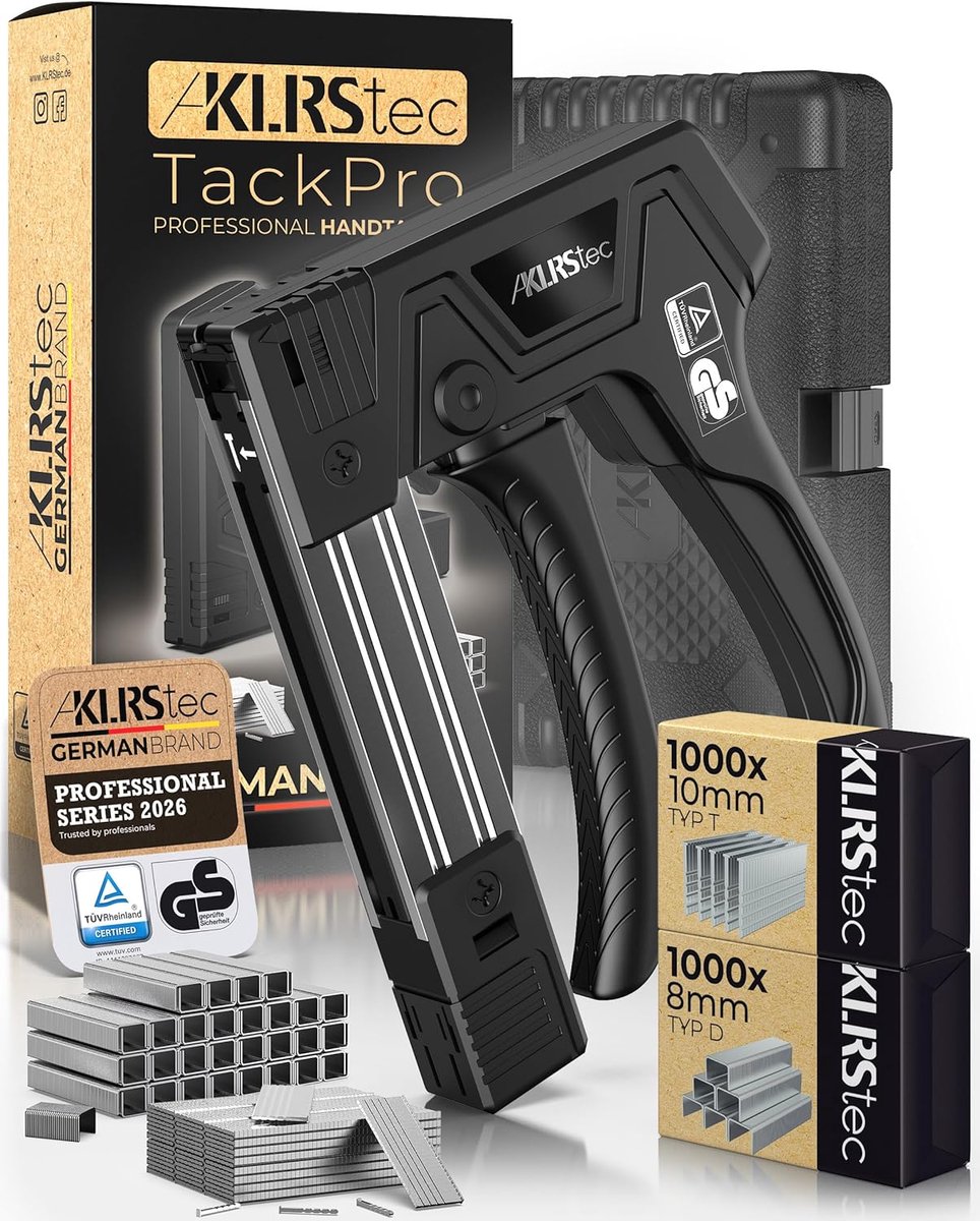 SnelShoppen - Professionele Handtacker Set met Klemmen, 2-in-1 Gereedschap, Voor Hout, Stof en Papier, Ideaal voor Klussen, Tuinprojecten en Creatieve