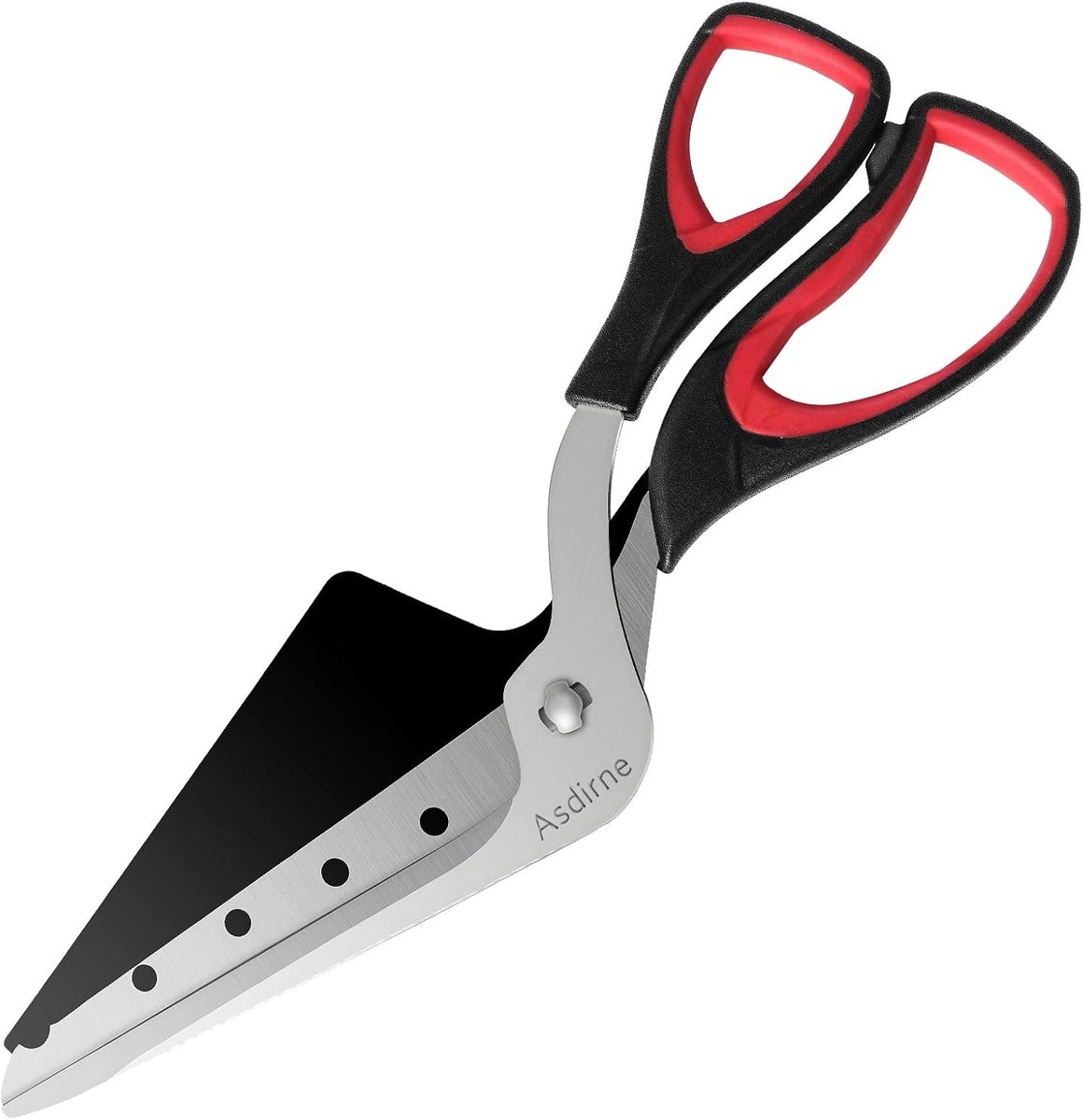 SnelShoppen - Multifunctionele Pizza Schaar met Snelle Snede, 27 cm, Rood/Zwart, Roestvrijstalen Mes, Soft Grip Handvat voor Keuken en Feest