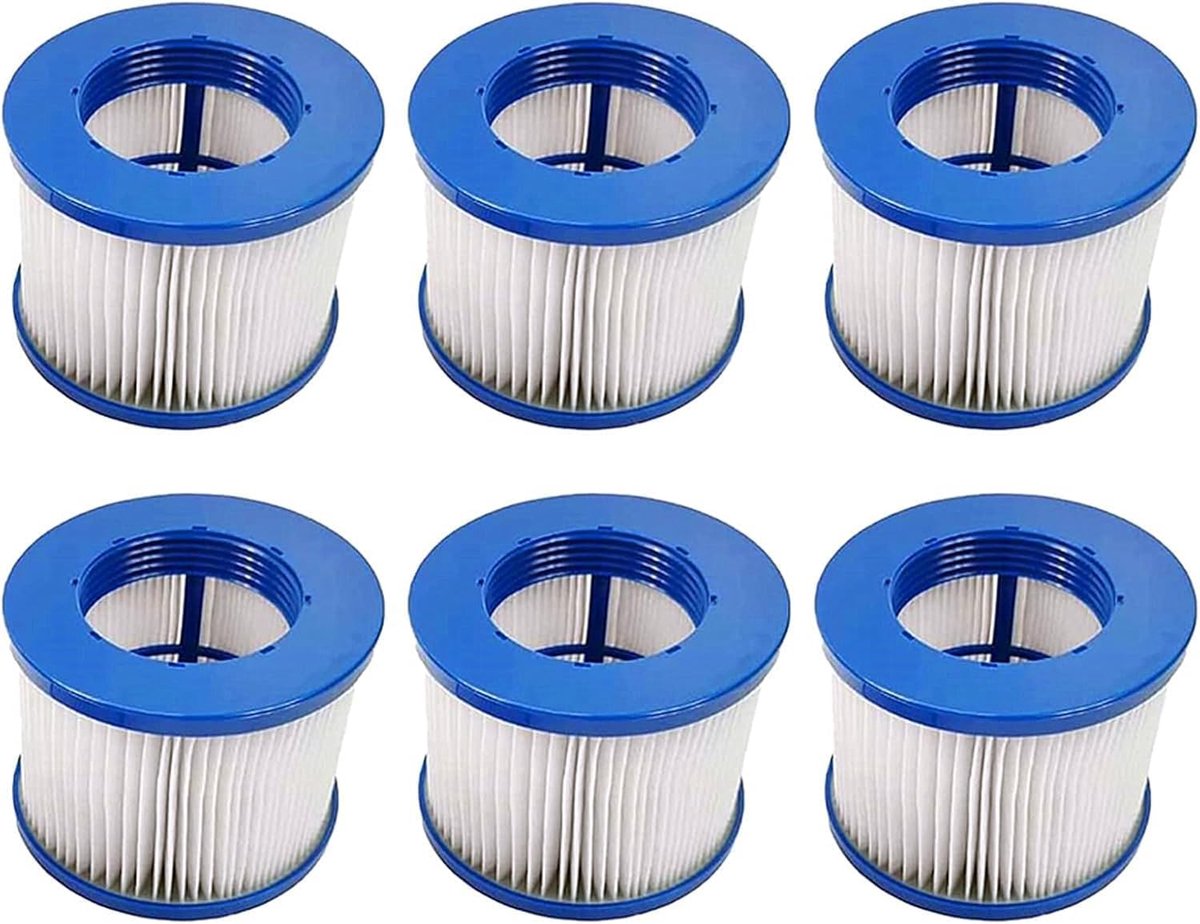 SnelShoppen - Inflatable Spa Filter Cartridges - Whirlpool Filter Cartridge voor Spa - Pack van 6 - 75x100mm - PET + Vliesstof - Ideaal voor Hot Tub e