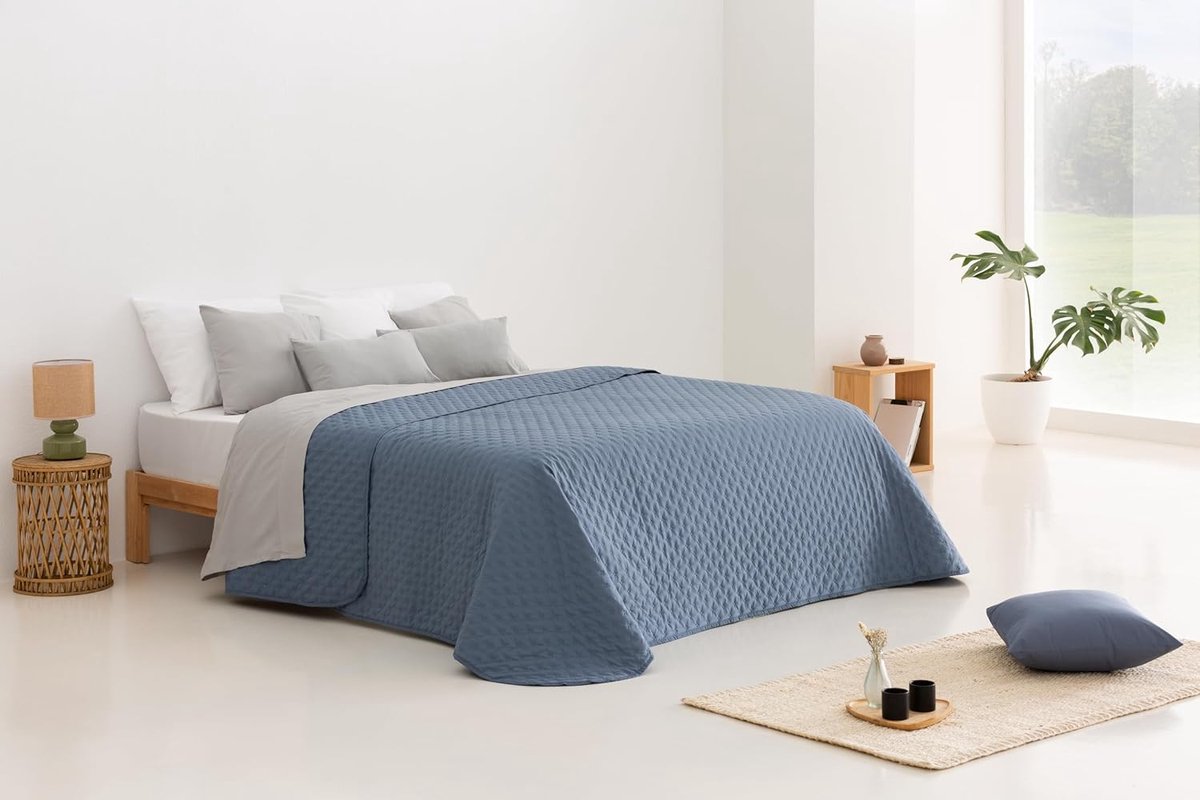 SnelShoppen - Luxe Bedsprei met Sterrenpatroon, 100% Microvezel, Zacht en Duurzaam, Multifunctionele Dekbedcover voor Bedden 120/135-230 x 260 cm, Gri