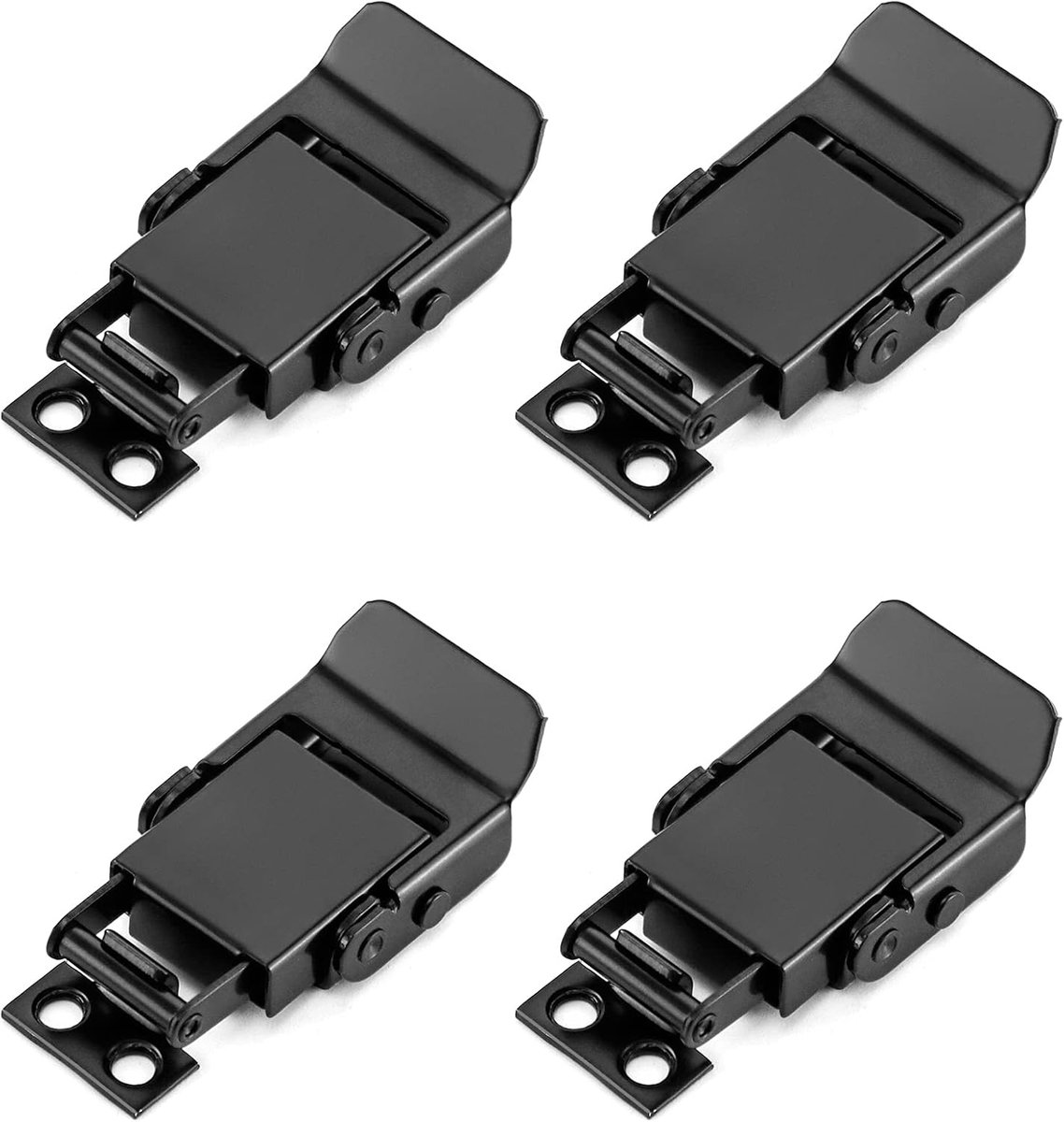 SnelShoppen - 4 Delige Toggle Lock RVS, Zijklembeugels, Ideaal als Kistslot, Klep Slot, Zwart, Duurzaam en Eenvoudig te Installeren voor Gereedschapsk