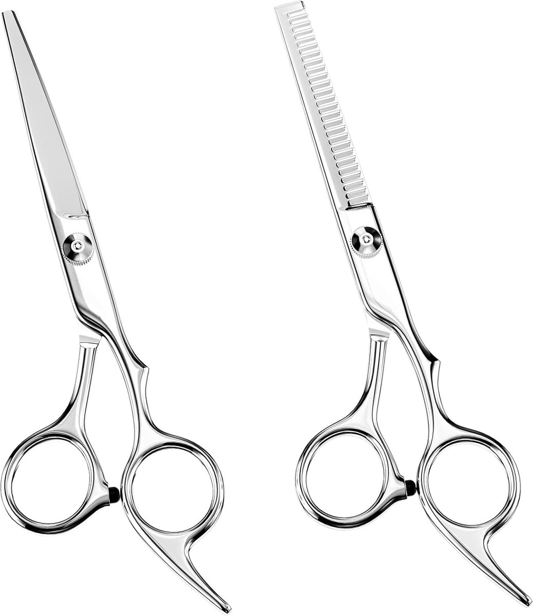 SnelShoppen - Professionele Haar Scharen Set van 2, Ultra-Scherp en Precies Knippen, RVS Kappersscharen voor Thinning en Shaping, Ideaal voor Thuis en