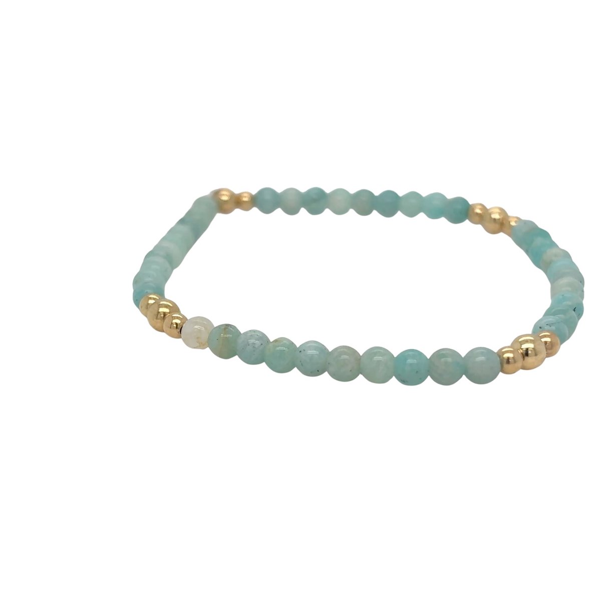 Pat's Jewels Armband Dames - Kralen Armband - Elastiek Armband - Edelsteen - Amazoniet - Groen - Blauw