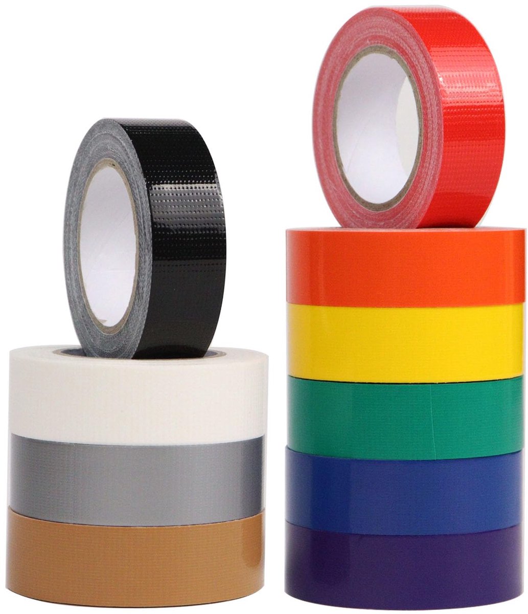 SnelShoppen - Multicolor Duct Tape Reparatietape 19mm x 9.14m, 10 Rollen, Waterdicht, Duurzaam, Voor Klussen, Creatieve Projecten, Tuin, Feest, Keuken