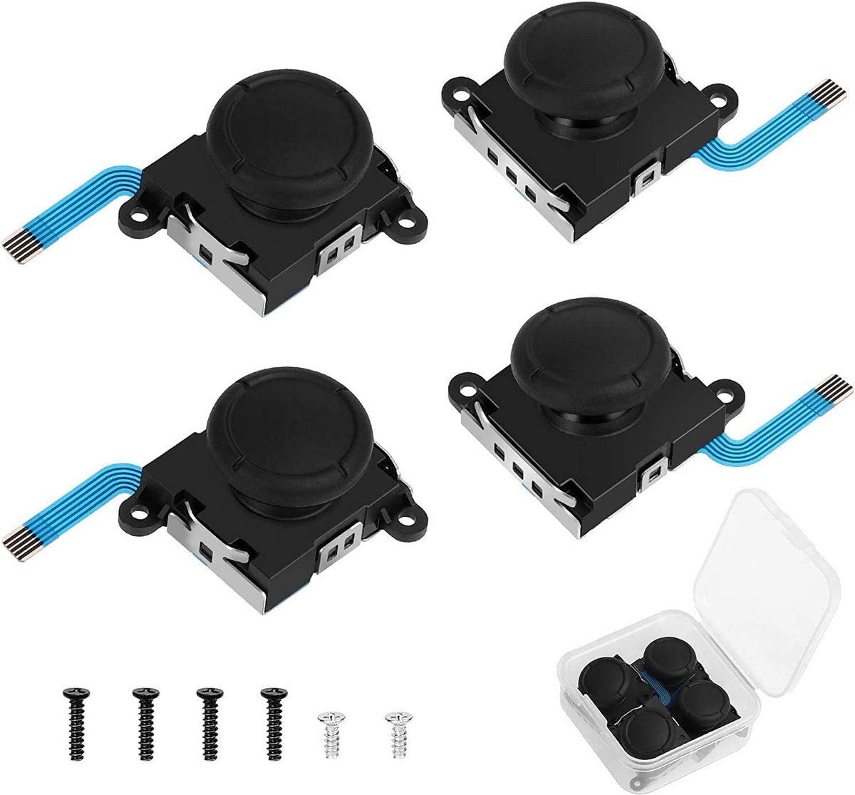 SnelShoppen - 4 Stuks Driftvrije 3D Analoge Joystick Vervangingen voor Nintendo Switch/Switch Lite - Reparatie Kit met Metaal en Plastic voor Optimale