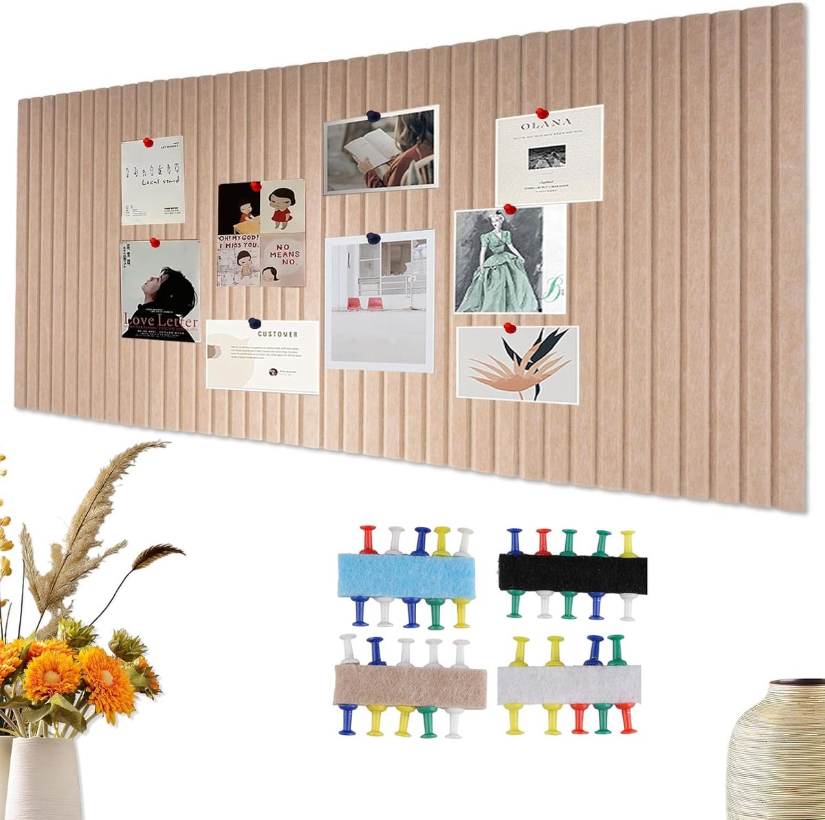 SnelShoppen - Zelfklevend Vilt Prikbord 120 x 80 cm - 4 Stuks - Decoratief Kurkbord - 1 cm Dikte - Donker Kameel - Ideaal voor Kantoor, Keuken en Scho