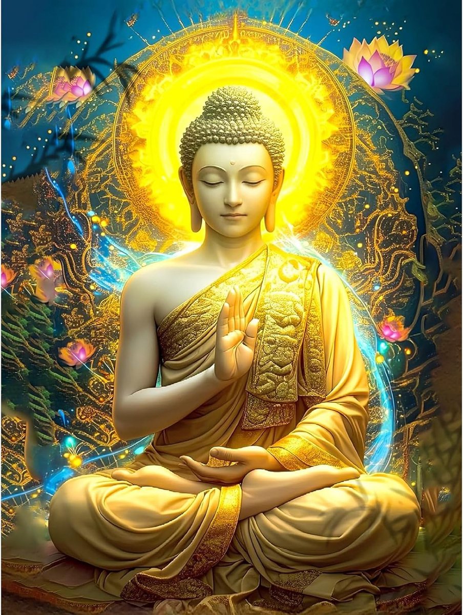 SnelShoppen - Buddha Schilderen op Nummeren Kit 30x40 cm - DIY Acrylverf en Penselen - Makkelijk voor Volwassenen en Beginners - Decoratie voor Thuis