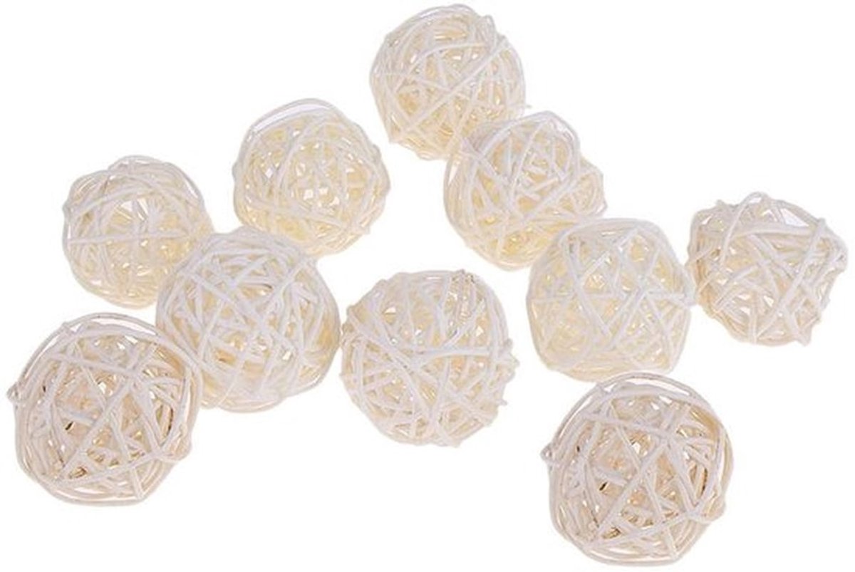 Opknoping Ballen 10 Stuks - Kunstmatige Rotan - Diameter 5 cm - Bruiloft Decoratie - Tuin Decoratie - Waterdicht - Decoratieballen
