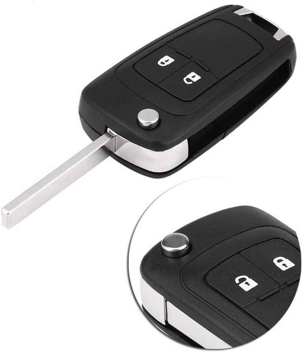 Klapsleutel met afstandsbediening en opvouwbare flip control voor J E Insignia 5WK50079 - 2 toetsen - autosleutelhanger - 433 MHz chip
