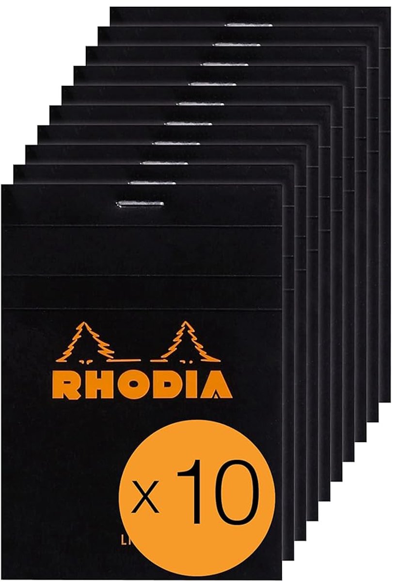 SnelShoppen - Notitieboek A5 Lijn - 80 Scheuren - Zwart - 80 g/m² Papier - 10 Stuks - Ideaal voor Notities, School, Werk en Creatief Gebruik