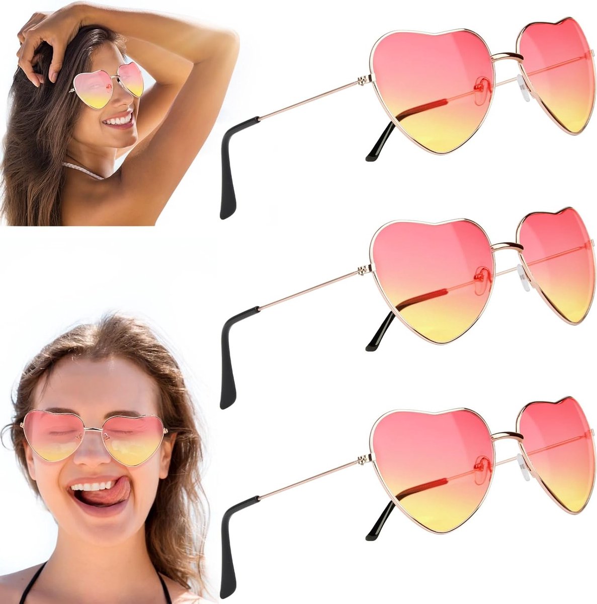 Retro Hippie Zonnebrillen voor Mannen en Vrouwen - Perfect voor Feesten en Festivals, Unieke Kostuumaccessoires