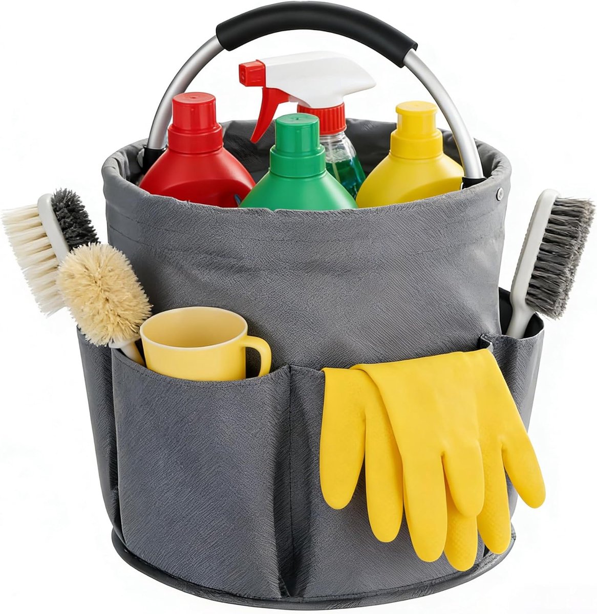 SnelShoppen - 17L Schoonmaak Bak met Handvat, Organizer voor Schoonmaakproducten, Opvouwbare Emmer voor Ruimtebesparing, Craft Box voor Opslag van Han
