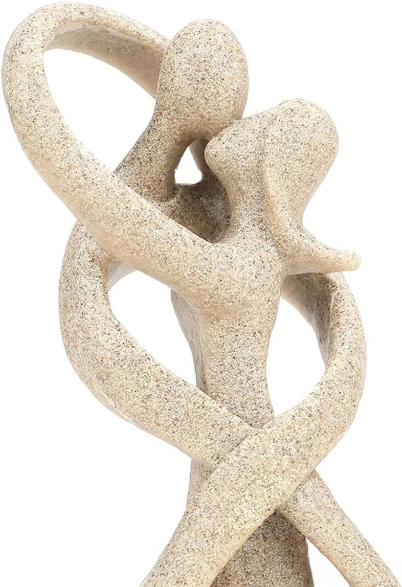 Handgemaakte abstracte zandsteen sculptuur van kussend stel, perfect als Valentijnsdag cadeau of trouwdecoratie