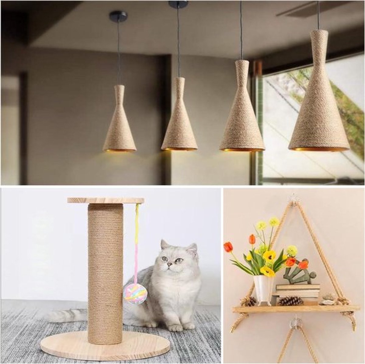 Natuurlijk Jute Touw voor Knutselen en Decoratie - 14mm x 15m - Sterk en Milieuvriendelijk