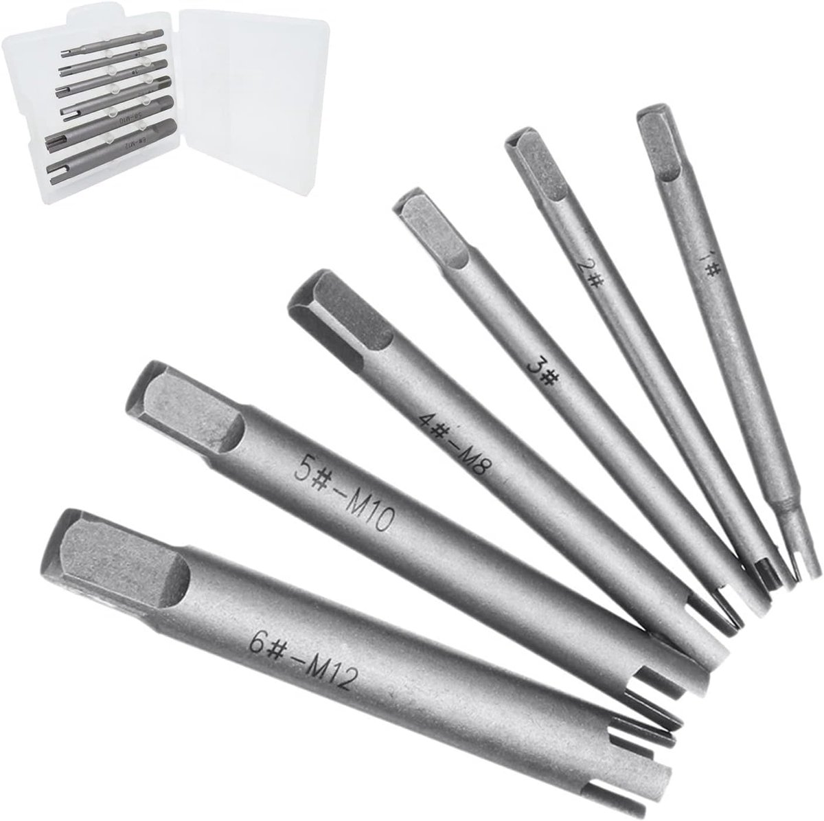 SnelShoppen - 6-delige Draad Tap Trekker Set, Schroefverwijderaar voor Gebroken Draad, 3 Types Puller, Hoogwaardige Staal, Voor Roestige en Beschadigd