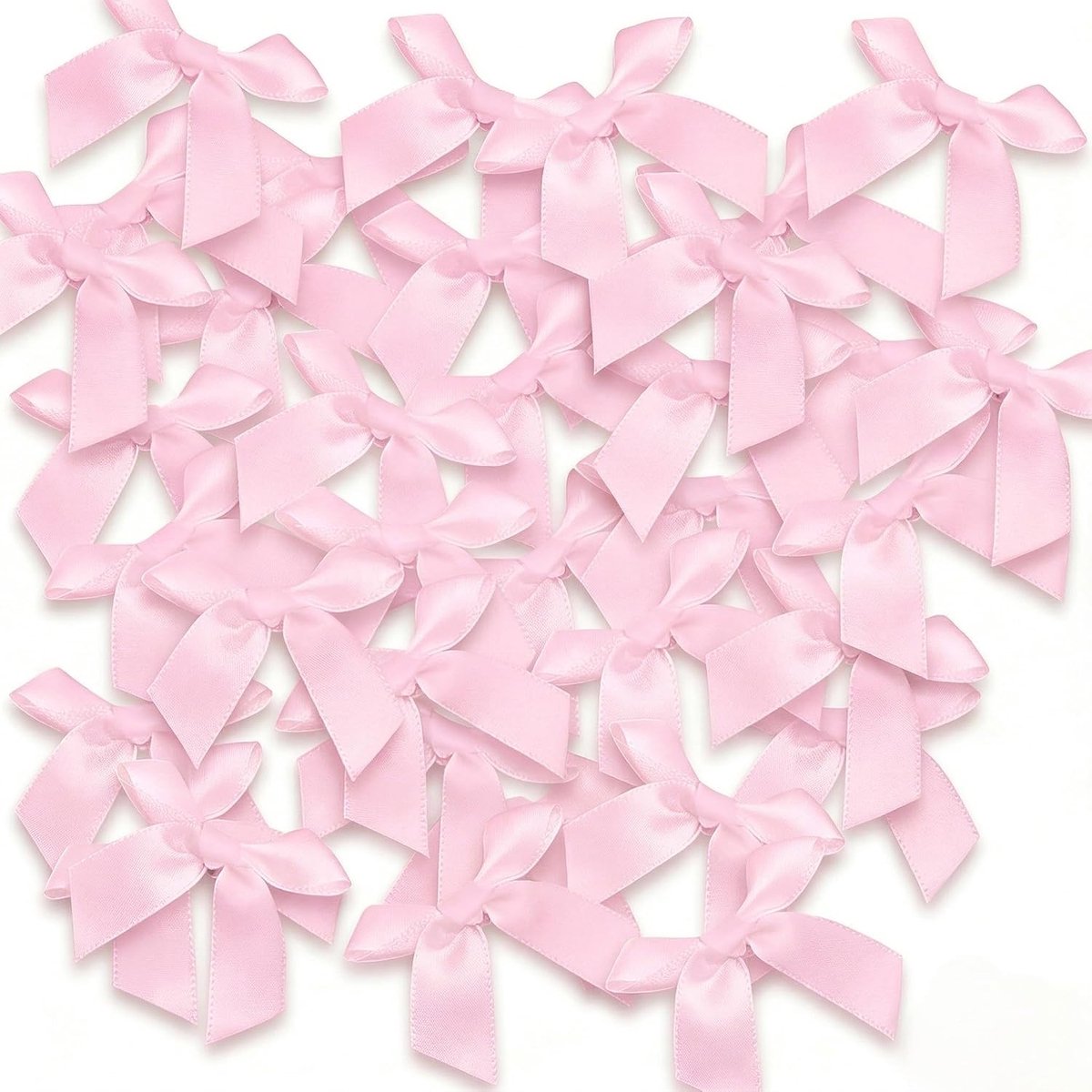 SnelShoppen - 48 stuks 5 cm mini roze strikken - zelfklevende satijnen lintstrikken voor geschenkverpakking, bruiloft, Kerstmis, feestdecoratie, DIY a