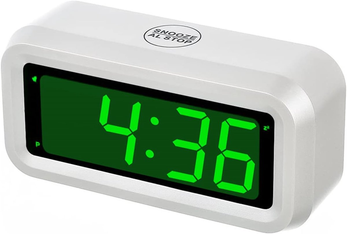 SnelShoppen - Digitale Alarm Klok - Batterij Operated LED Klok - 3 Heldere Instellingen - 12/24 Uurs Formaat - Grote 3 cm Display - Nachtklok voor Sla