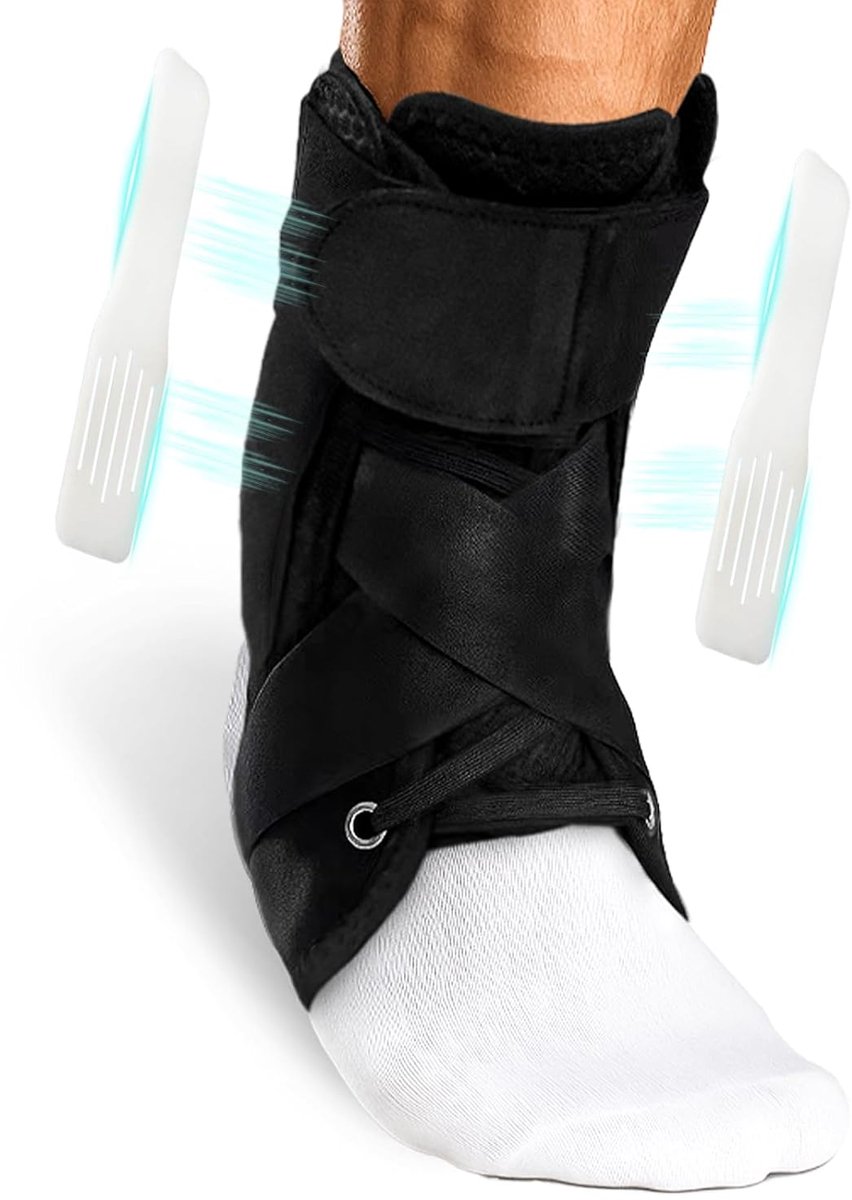 SnelShoppen - Verstelbare Enkelsupport met Afneembare Stabilizer - Enkelsbandage voor Verstappingen, Sport & Blessureherstel (M) - Ideaal voor Actieve