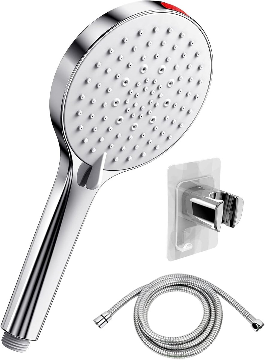 SnelShoppen - Waterbesparende Doucheset met 1.6m Slang, Energiezuinig Douchekop met Hoge Druk, Ideaal voor Badkamer, Toilet, Tegels en Huishoudelijk G