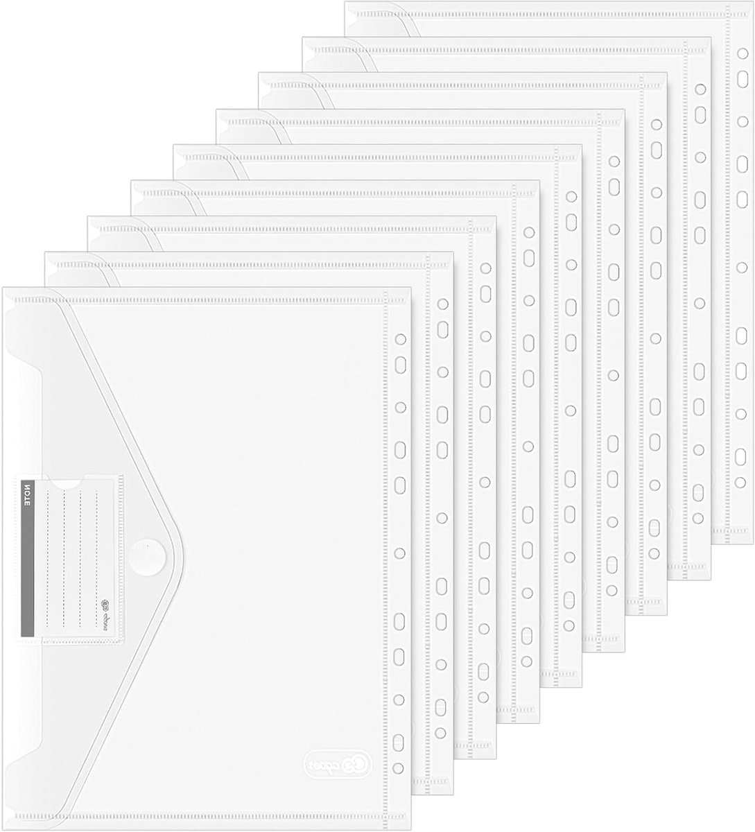 48 Stuks A4 Documentmappen, Brede Mappen voor het Opslaan en Organiseren van Documenten, Met Sluiting en Labelcompartiment