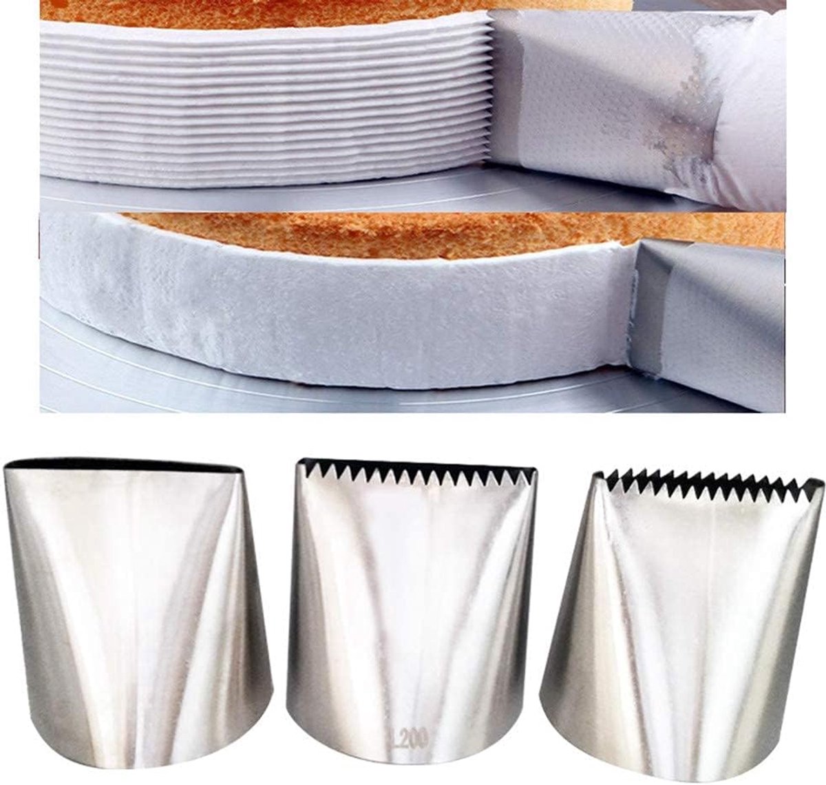 SnelShoppen - Cake Decoratie Tips - RVS Icing Nozzles voor Taart Versiering - 3 Stuks - Groot - Perfect voor Bakken, Fondant, Gebak en Feestjes