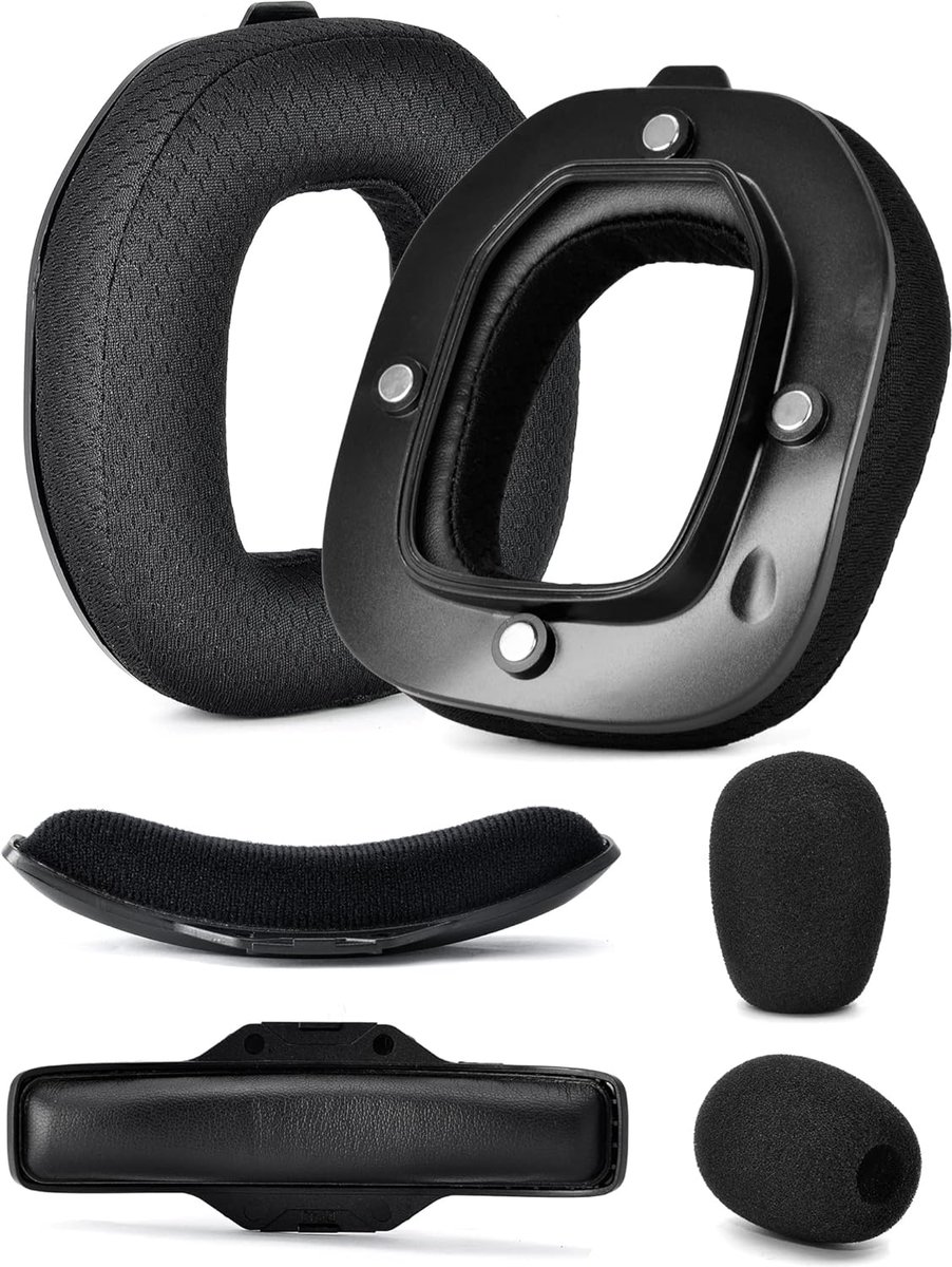 SnelShoppen - A40 TR Mod Kit - Vervangende Oorkussens en Hoofdband voor Gaming Headset, Geluidsisolerende Hoogwaardige Schuim, Zwart Ademend, Eenvoudi
