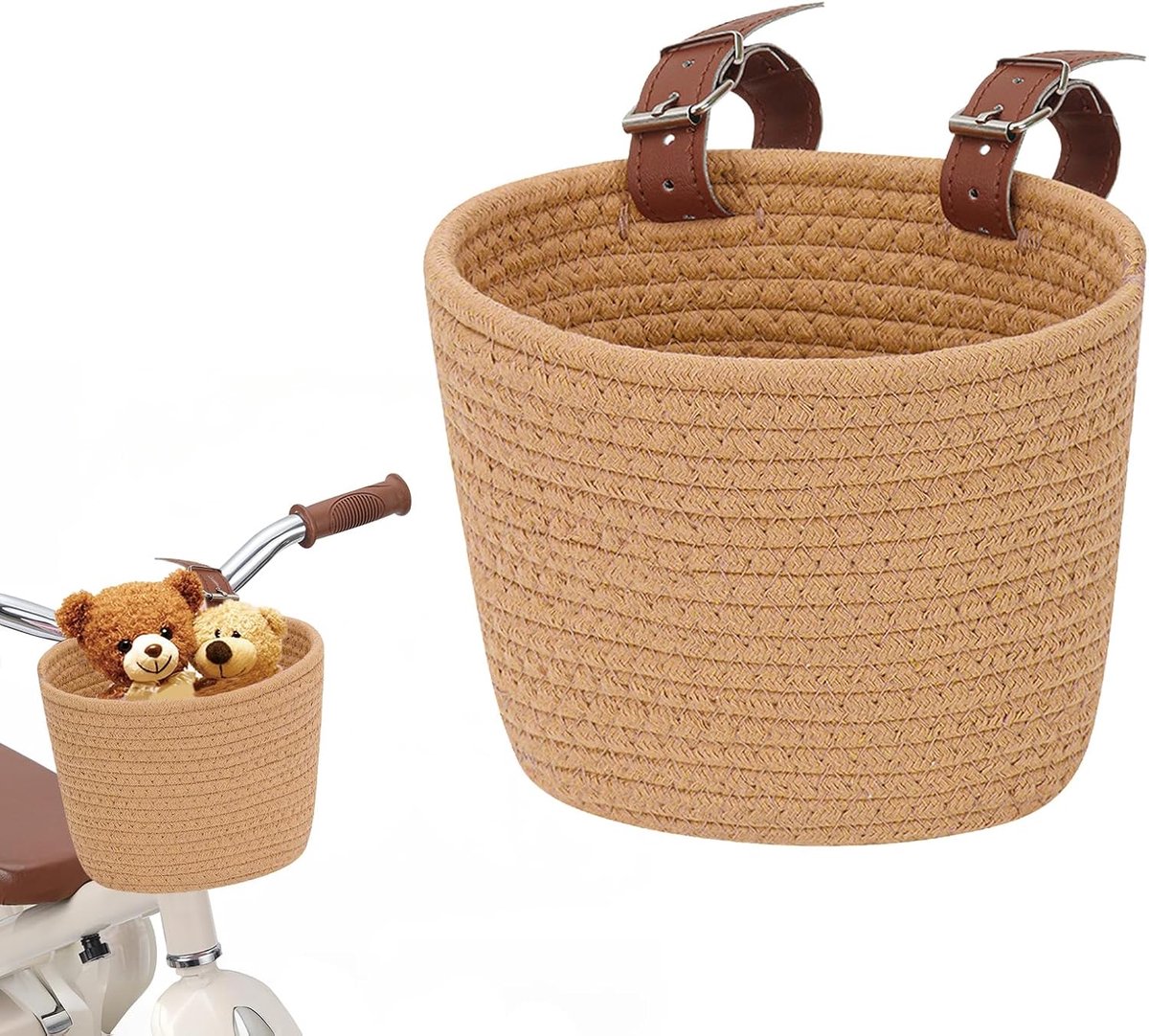 SnelShoppen - Kinderfietsmand Katoen Golvende Micro Scooter Mand voor Meisjes - Eenvoudig te Installeren Fiets Opslag Draagtas - Perfect voor Driewiel