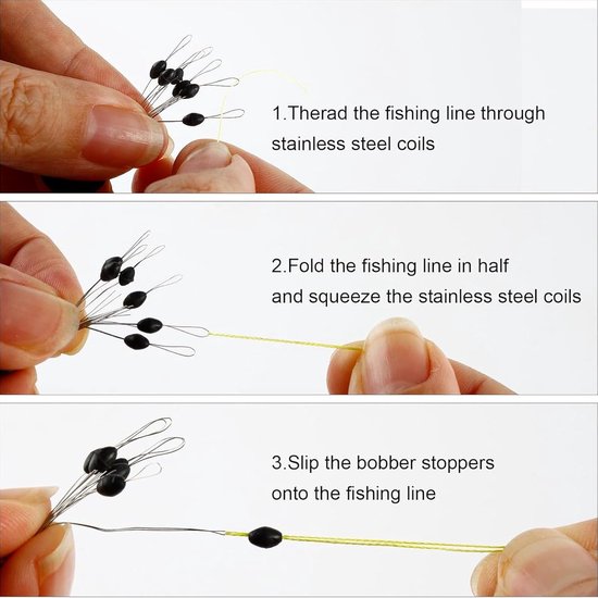 SnelShoppen - 300pcs Stop Float Fish, Stop Float Olive, 6-in-1 Rubber Stop Fishing Stopper, Maat M voor Stroom, Rivieren, Meren, Zeefishing van Snelshoppen — afbeelding 3