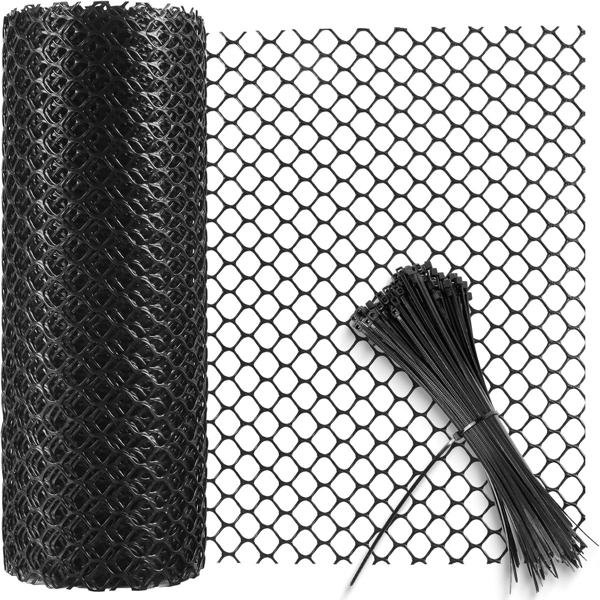 SnelShoppen - Plastic Kippengaas 40cm x 10m - Duurzaam Polyethyleen Hekwerk - Plastic Mesh Voor Tuin, Balkon, Bescherming en Kippenfokkerij