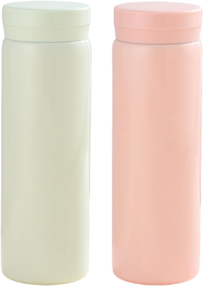 SnelShoppen - Set van 2 Mini Thermos Flessen 280 ml - Kleine Thermosfles, Lekvrij, Roestvrij Staal, BPA-vrij, Perfect voor Reizen, Kantoor, School, Ou