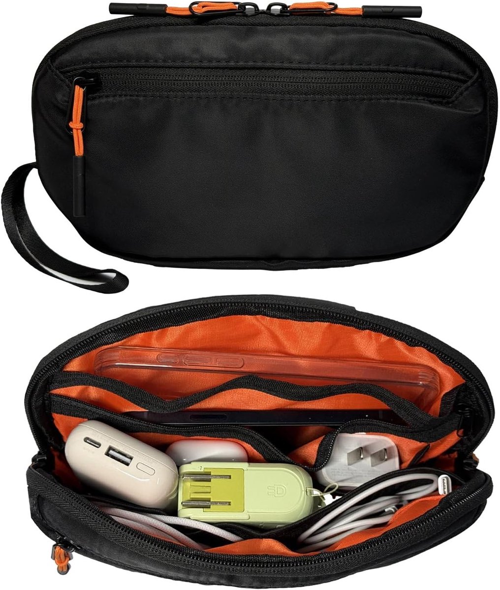 SnelShoppen - Kabel Organizer Reistas - Accessoire Tas voor Powerbank, Oplader USB, Externe Harddisk, Muis, Kabels en Accessoires (Zwart)