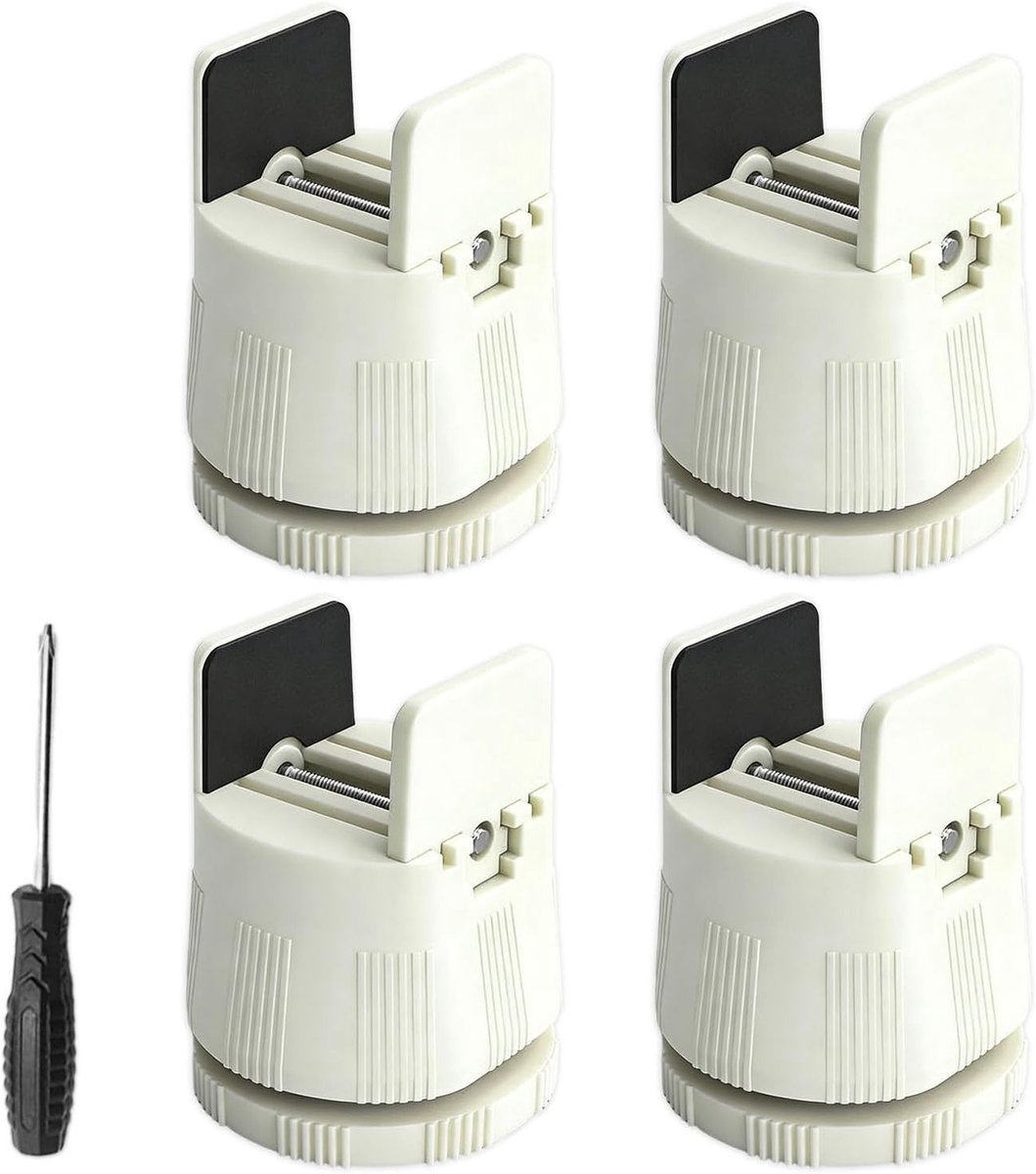 Verstelbare meubelverhogers set van 4, hoogte 6 tot 8 cm, voor vierkante en ronde poten, ideaal voor bed, bank, bureau en stoel