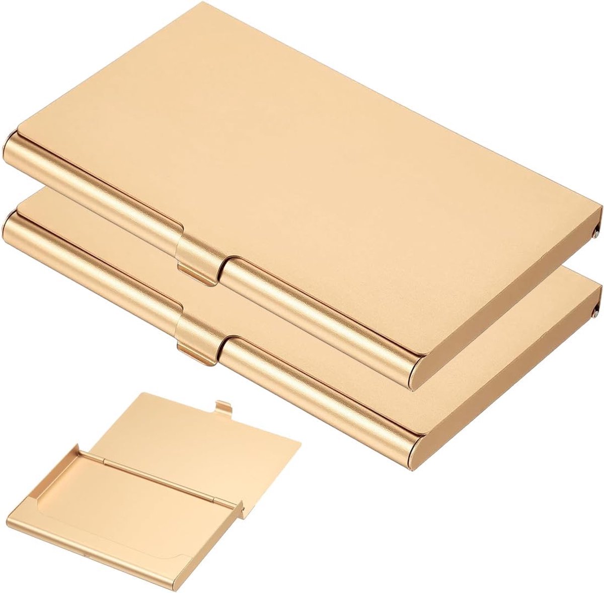 SnelShoppen - Visitekaartjeshoezen set van 2 - Professionele slanke kaarthouder van aluminium, lichtgewicht metalen portemonnee, voor dames en heren,
