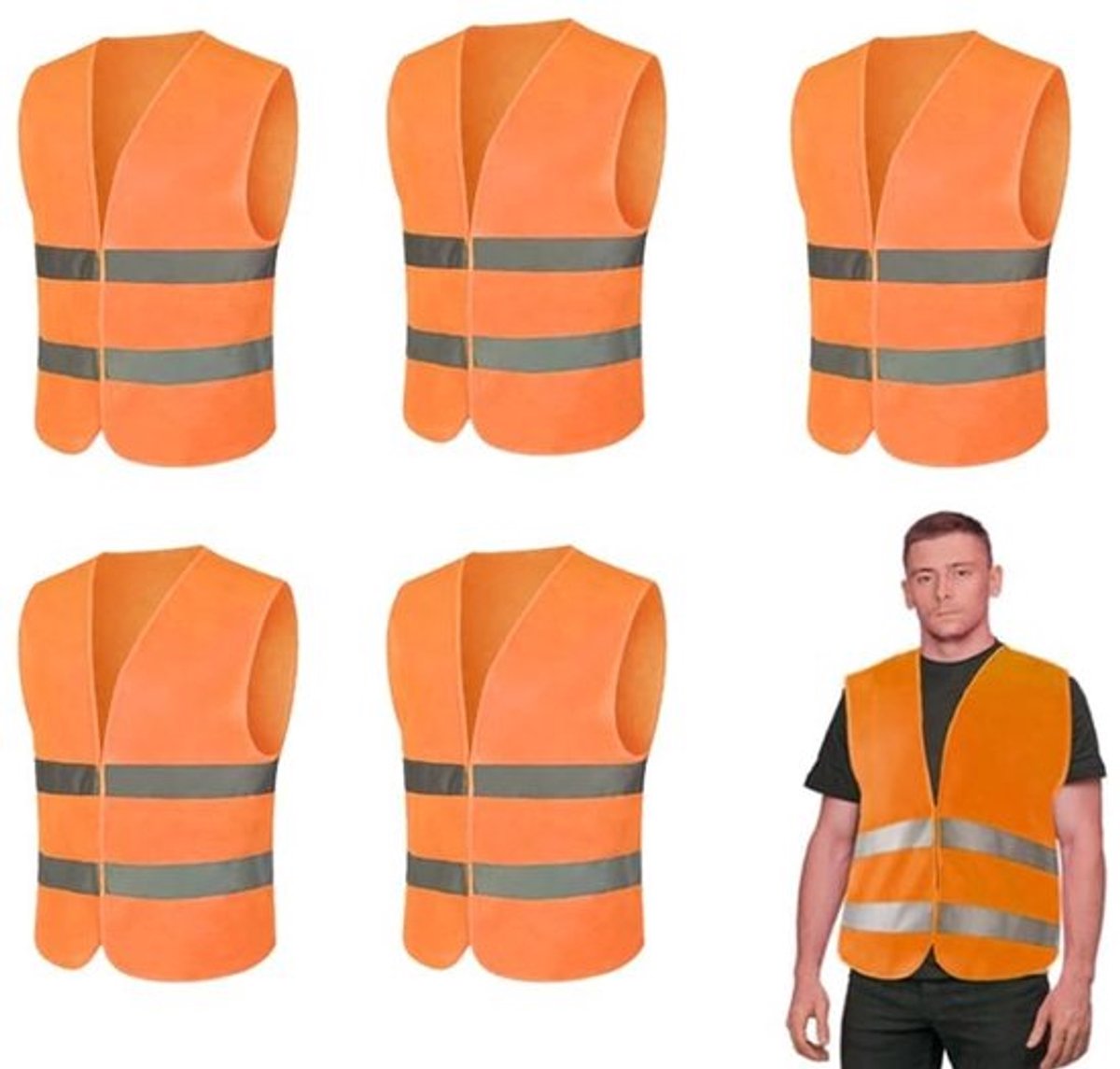 MTTProducts - Gele safety vest met reflecterend patroon