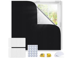 Nazik Living Verduisterend Rolgordijn 200x145cm - 100% Blackout - Draagbaar - Tijdelijk Gordijn voor Slaapkamer, Reizen, RV - Zwart