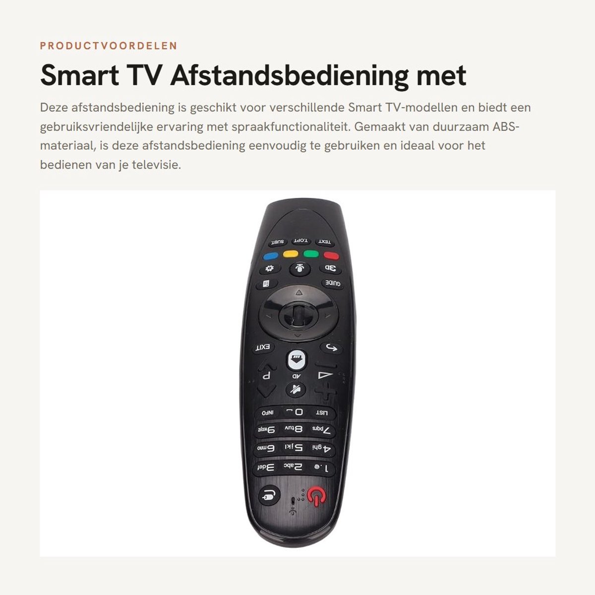 Dailygoods - Smart TV Afstandsbediening met Spraakfunctie