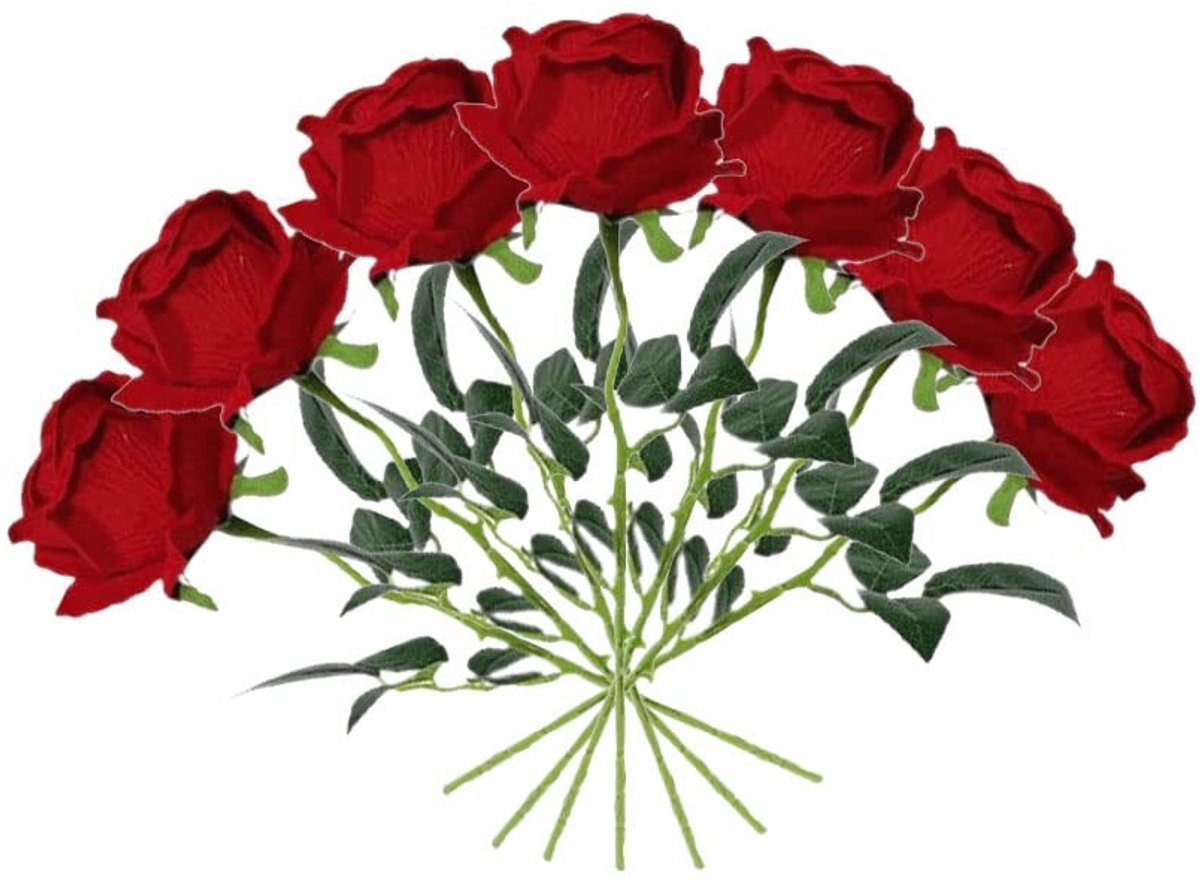 Dailygoods- Kunstmatige Rozen 30 Stuks - Flanel Bloemen - Realistische Decoratieve Bloemen - Lange Stelen - Onderhoudsvriendelijk - Perfect voor Bruiloft en Feestdecoratie - Neprozen