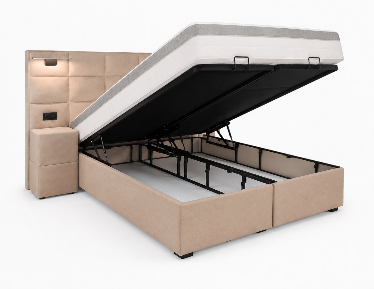 Opberg Boxspring Évora - 180x200 Compleet - Bruin - Luxe Living Home thumbnail 3