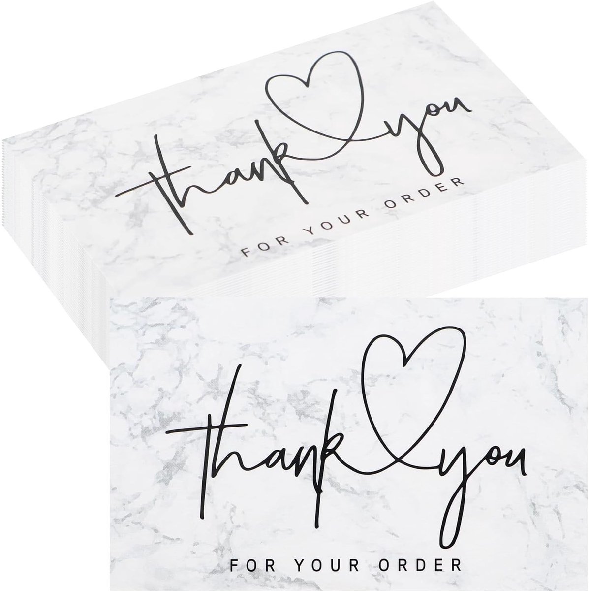 Dailygoods - Bedankkaarten, kleine bedankkaart waarderingskaart blanco binnenkant bedankkaarten, bedankt voor je bestelling wenskaarten voor zakelijke klantenwinkel verjaardag verjaardag (100 stuks)