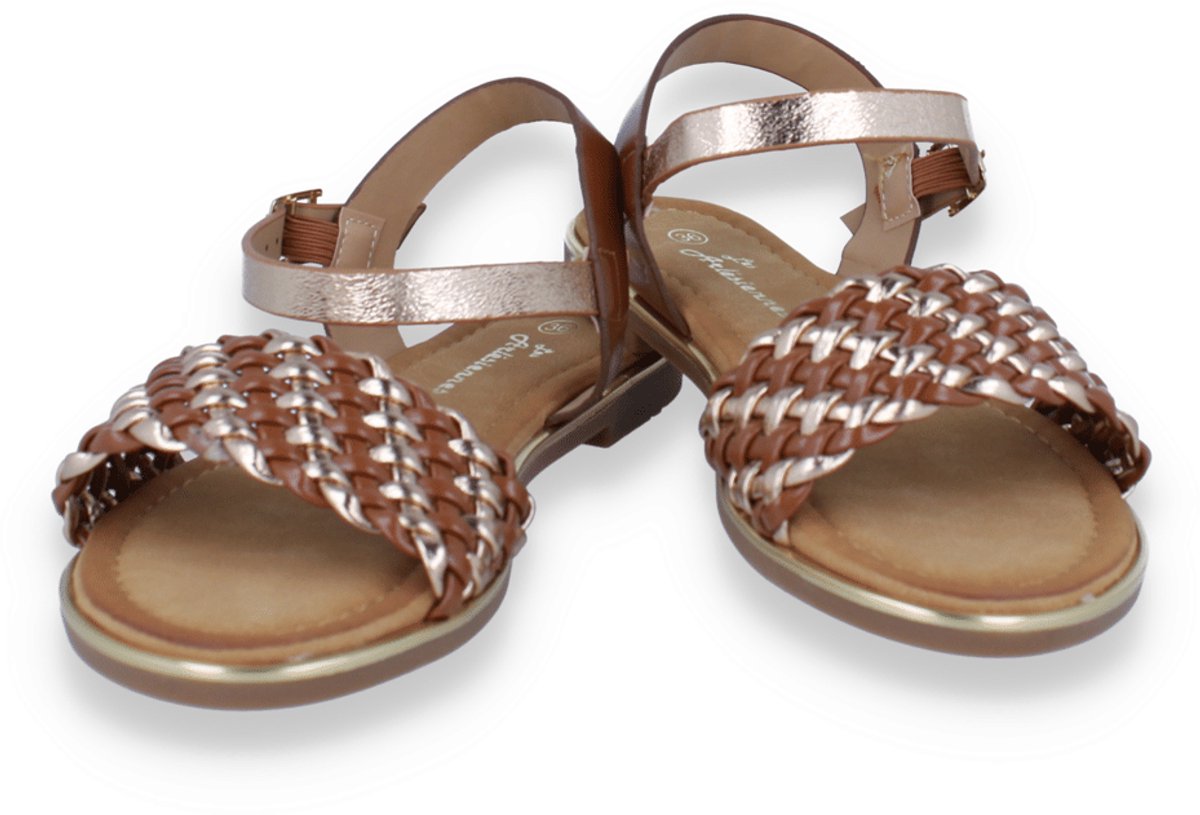 Mode-mania Dames Sandaal Multi | Cognac | Maat: 39