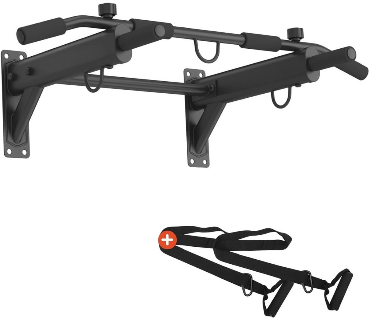 Ploutos® Pull Up bar - Wandmontage Optrekstang - Krachttraining & Thuis Fitness - Zwart - 40cm x 2cm x 11cm
