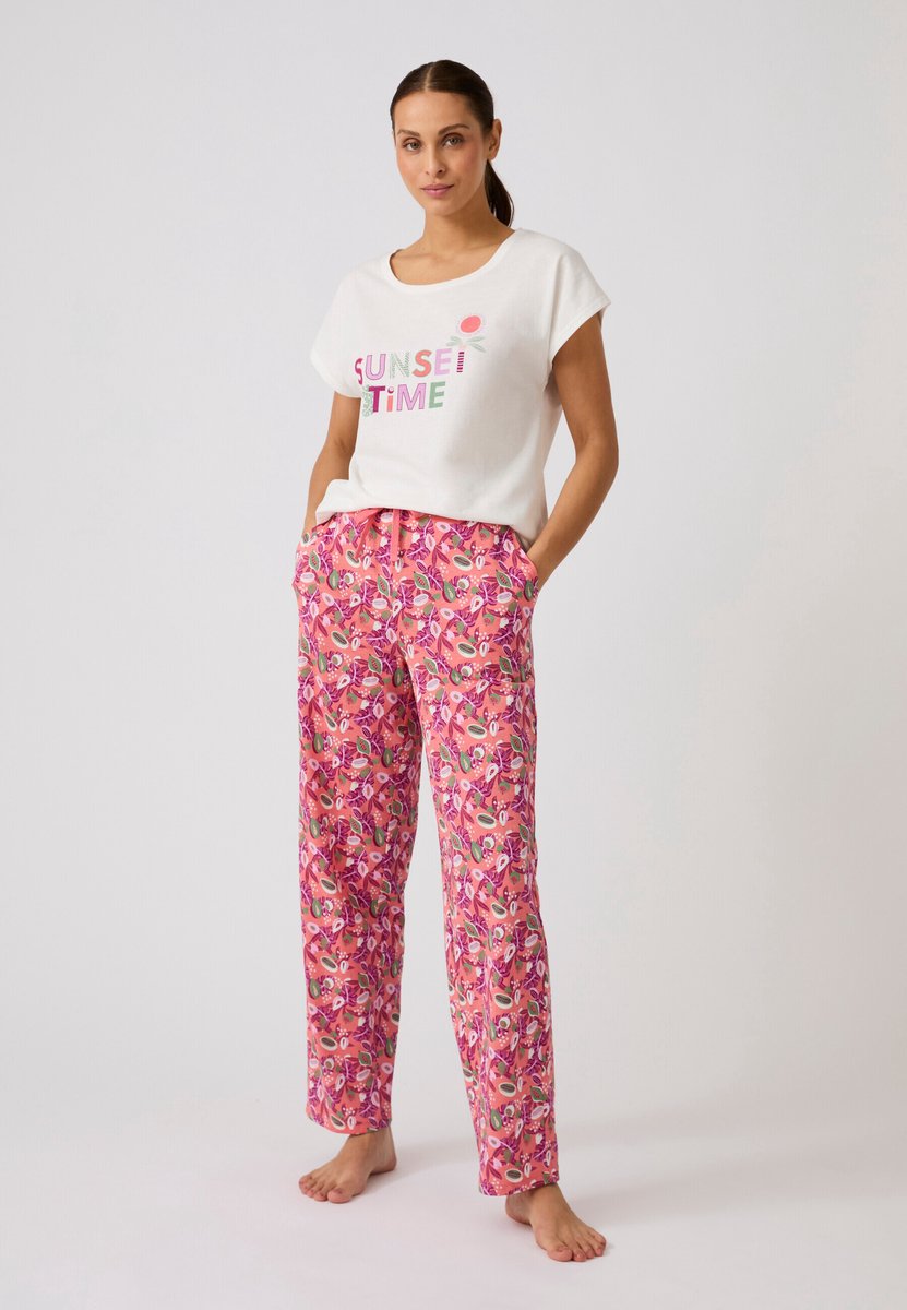 Damart Pyjama T-shirt van puur katoen - Dames - Wit - 50-52 (XL)