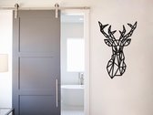Houten wanddecoratie - Herten Hoofd - Deer Black - Maat M - 60cm x 90cm