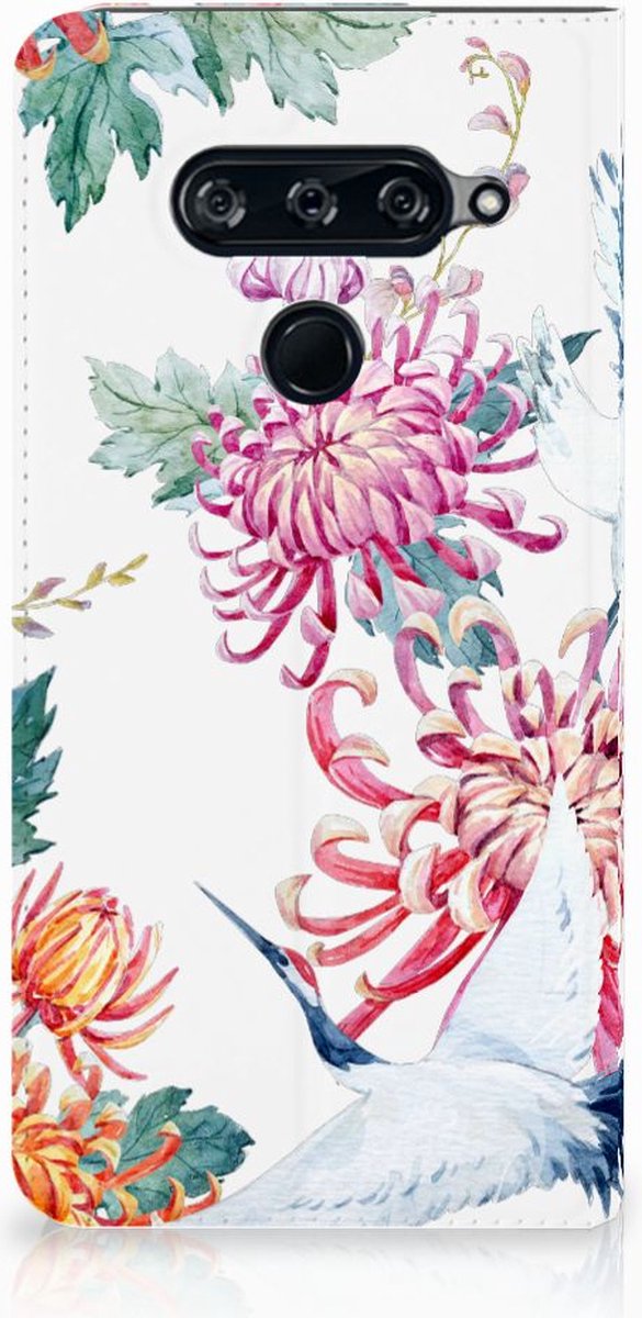 LG V40 Thinq Hoesje maken Bird Flowers