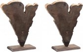 Decoratie beelden hout PTMD set (2 stuks)