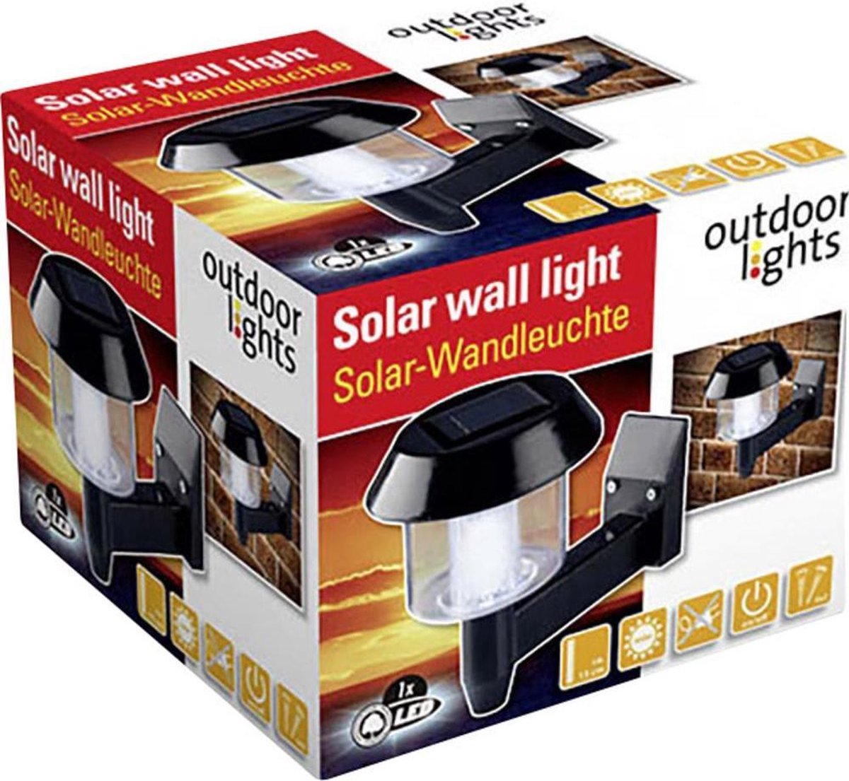 FabStyl Solarlamp, buitenverlichting, wandlamp, heklamp met 10 kleurmodi en synchronisatiefunctie, IP65 waterdicht, eenvoudige installatie voor tuin, terras, hek, muur (4 stuks