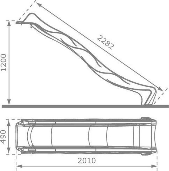 Losse glijbaan Rex voor platformhoogte 120 cm - Donkerblauw / blauw - KBT