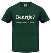 Benza T-Shirt Beurtje - Leuk/Grappig/Mooi/Funny - Groen/Maat XL