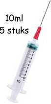 Injectiespuit / doseerspuit / spuit met naald en met maataanduiding - 10 ml - 5 stuks