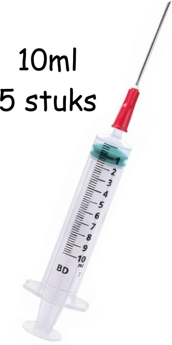 Bol Com Injectiespuit Doseerspuit Spuit Met Naald En Met Maataanduiding 10 Ml 5 Stuks